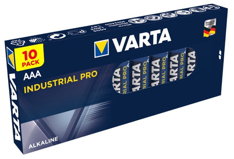 10 kpl AAA LR03 Varta Industrial Pro 1,5 V alkaliparisto