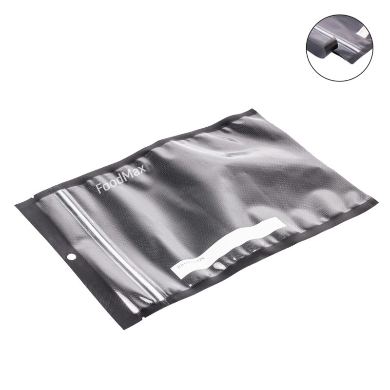 Vakuumipussi uudelleensuljettava 50 kpl - 22cm x 30cm FoodMax Zipper UV