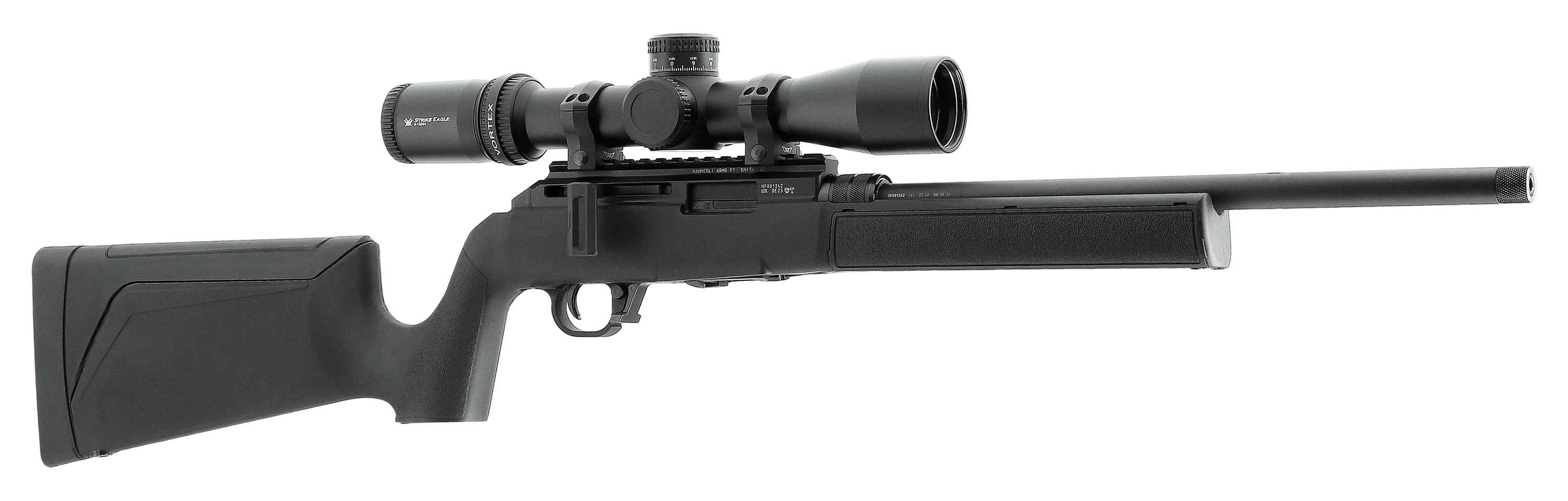 Hämmerli Force B1 Allweather pienoiskivääri, 22 LR 16,1" piippu, 10ptr lipas, 1/2"-28 UNEF vaimenninkierre