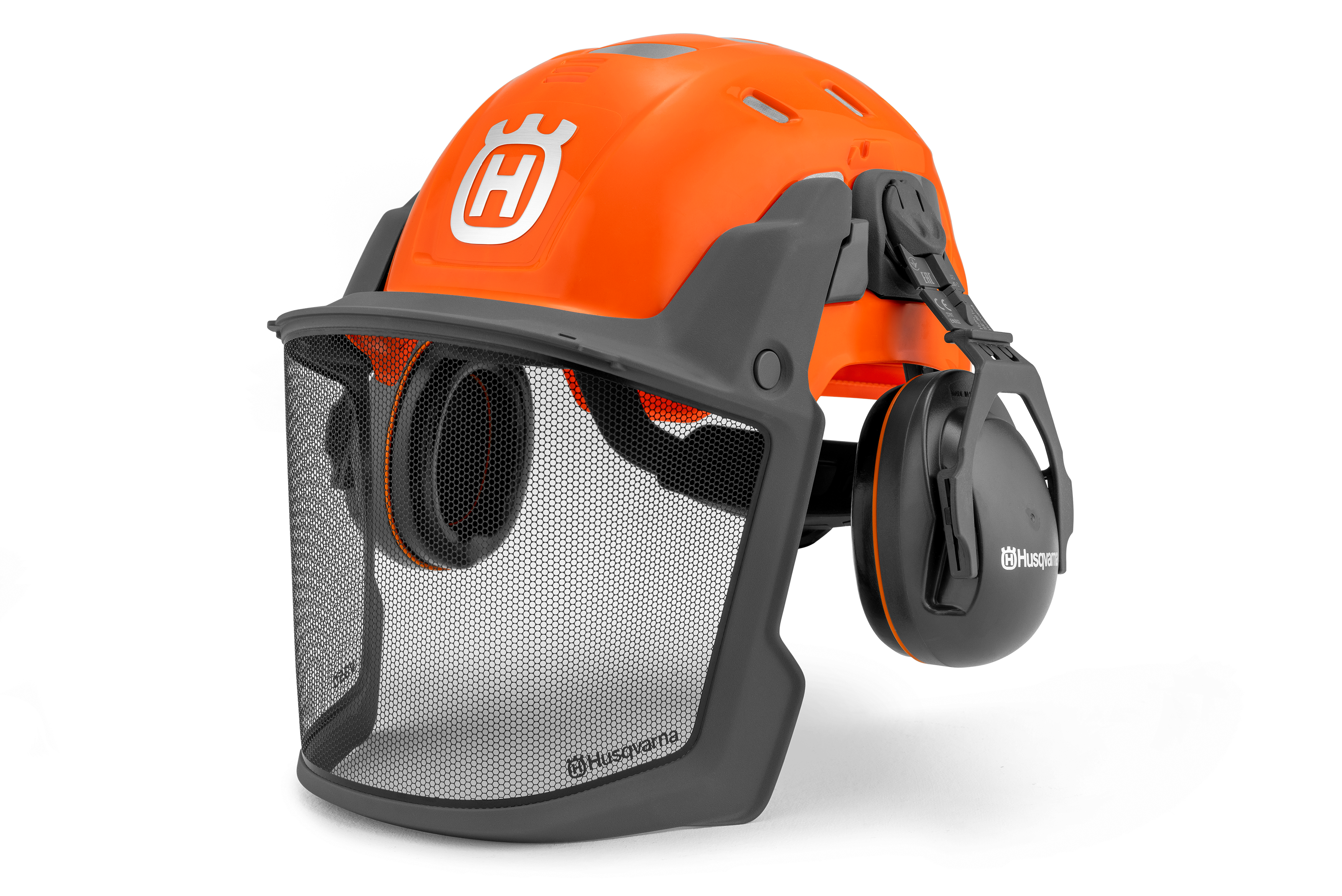 Husqvarna suojakypärä Technical Forest, oranssi, uudella V350 visiirillä ja nostomekanismilla