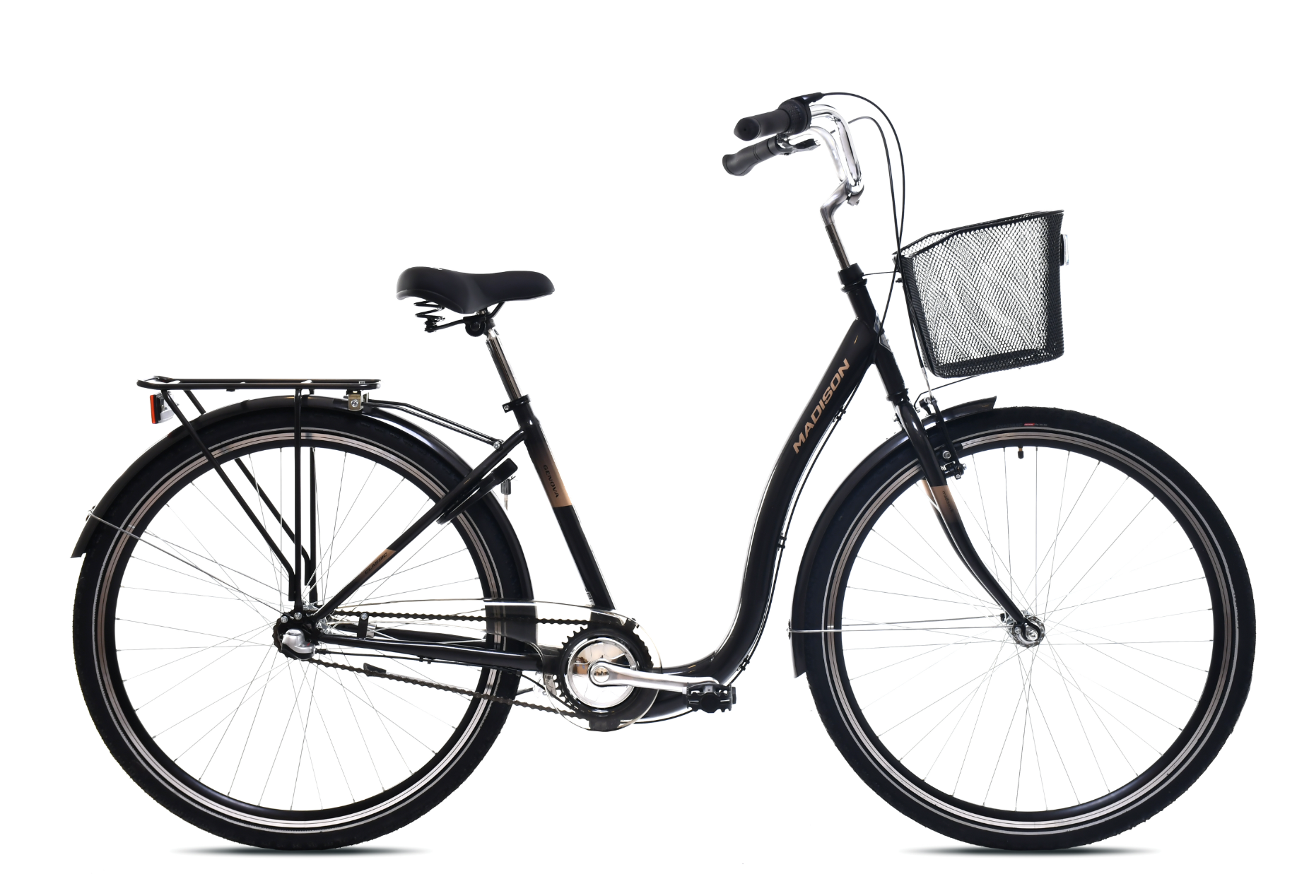 Madison 28" Genova 3-v matalarunkoinen polkupyörä, Runko: 45cm, Väri: Musta