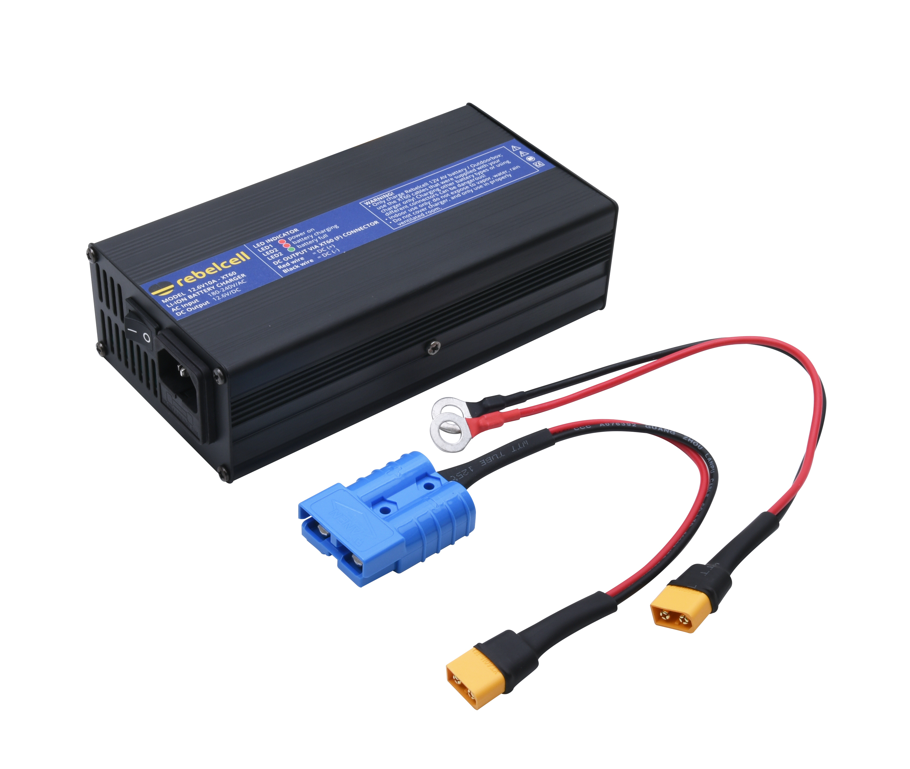 Rebelcell laturi Li-Ion akulle 12.6V10A. Max. 70ah akulle