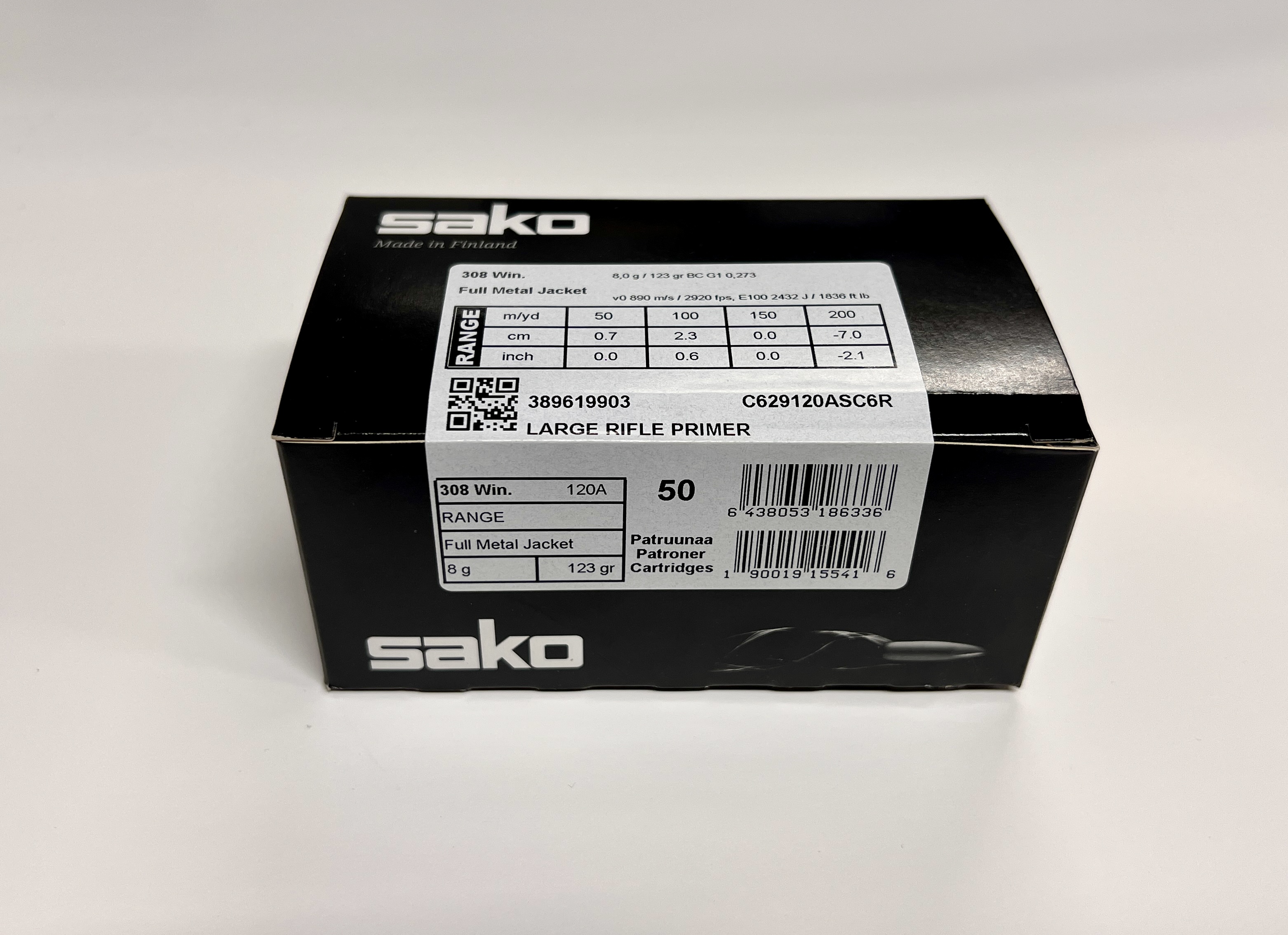 Sako 308 Win Range Speedhead FMJ 8g (120A) Isolla nallilla, 50 kpl / ras